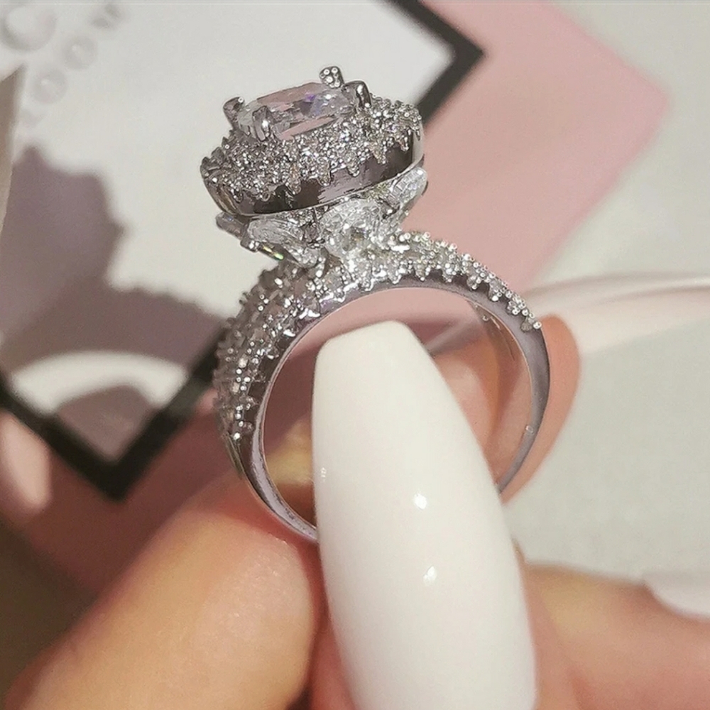 FINAL SALE Gorgeous .925 Silver White Sapphire Ring